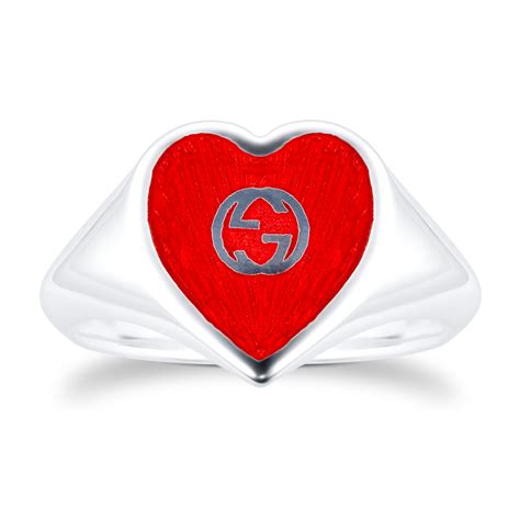 gucci heart silver ring